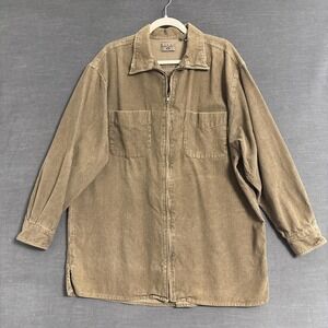 Vintage Fargo Shirt Jacket Mens Large Brown Corduroy Shacket Workwear Zip Ranch